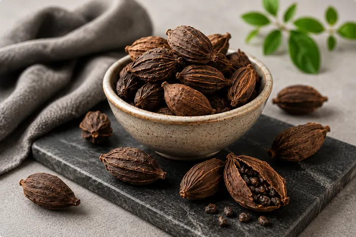 Black cardamom pods