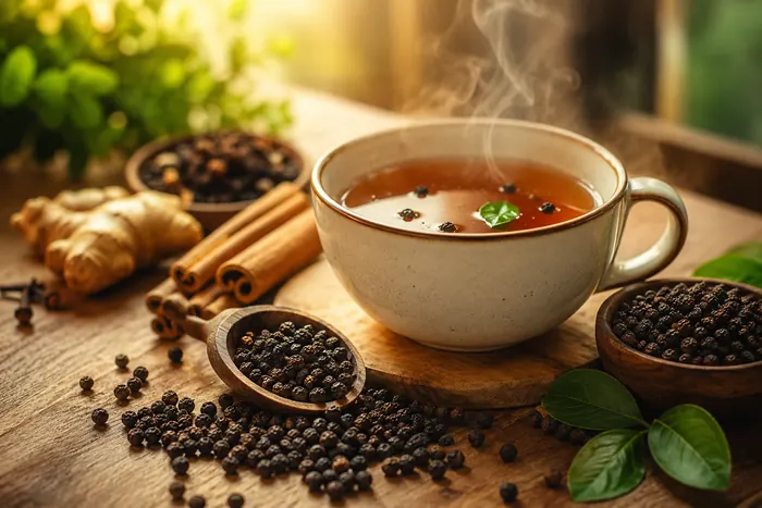 Spiced tea with pepper